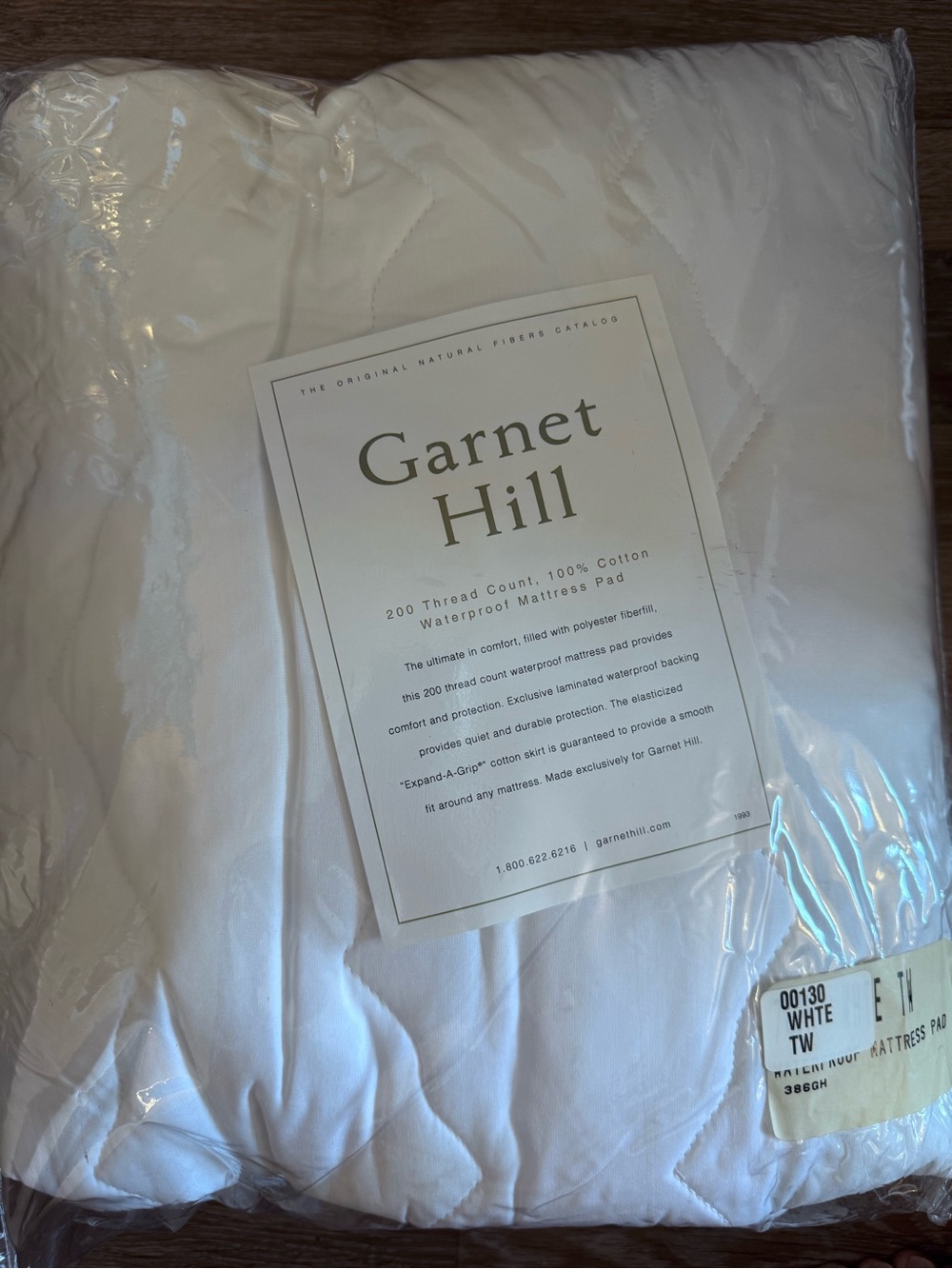Garnet Hill Twin White Quilted Waterproof Mattress Pad